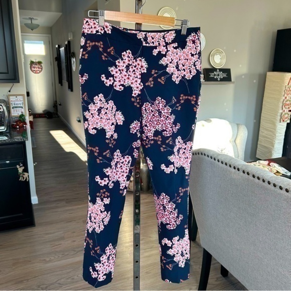💋Cynthia Rowley floral pant slacks 👖 trousers 8